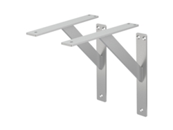Juego de 2 soportes de estantería 240x240 mm aluminio plateado ML-DESIGN