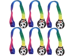 Juego de 6 medallas de fútbol en aleación de metal SFUSHOS