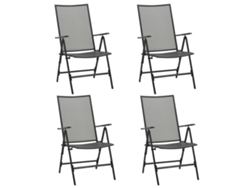 Sillas hamaca plegables de acero antracita de 4 piezas DKD Home Decor