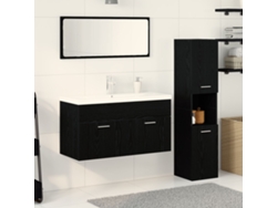 Juego de muebles de baño de 3 piezas en roble negro Wsd85417 Lovely Home