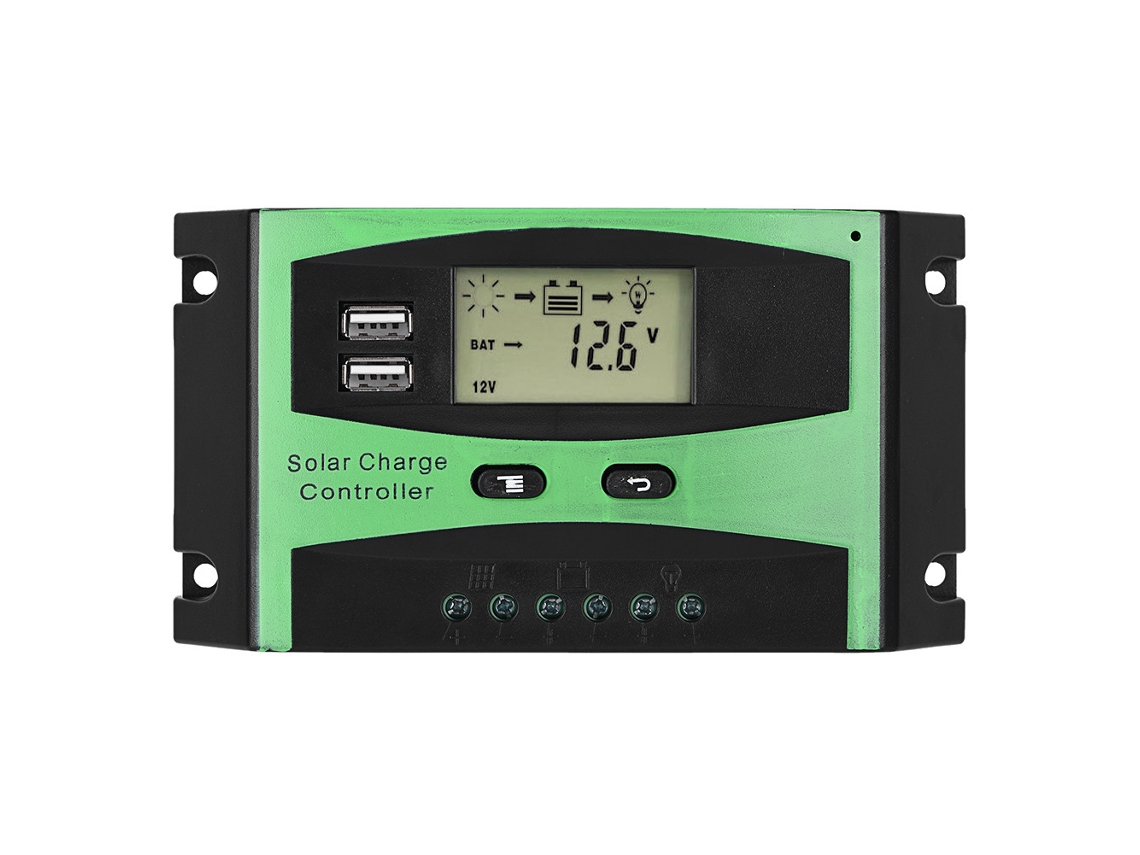 Controlador de carga solar PWM inteligente con pantalla LCD