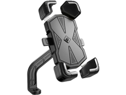 Soporte ajustable para teléfono de bicicleta para dispositivos de 4, 5, 7 y 2 pulgadas, resistente a impactos, para motocicletas (negro B) (negro)