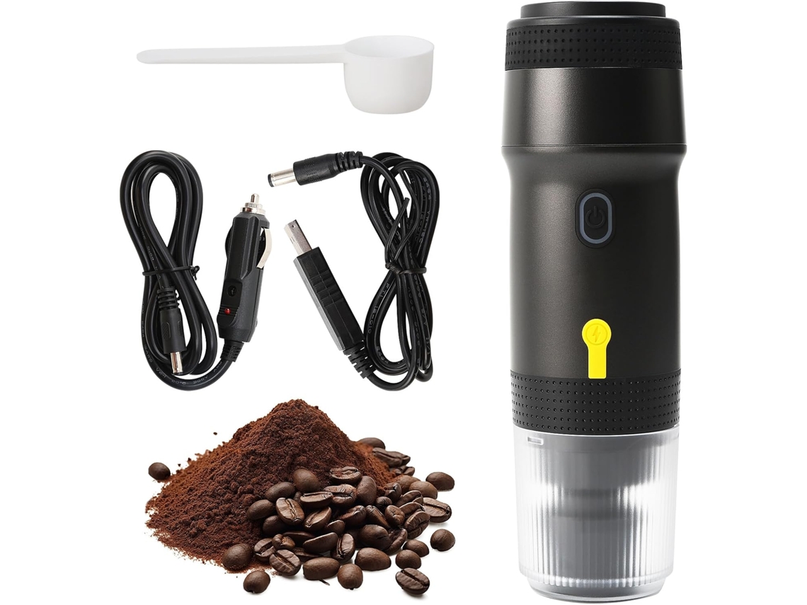 Cafetera portátil 3 en 1, con autocalentamiento y extracción, para coche y hogar, color negro Digitallab