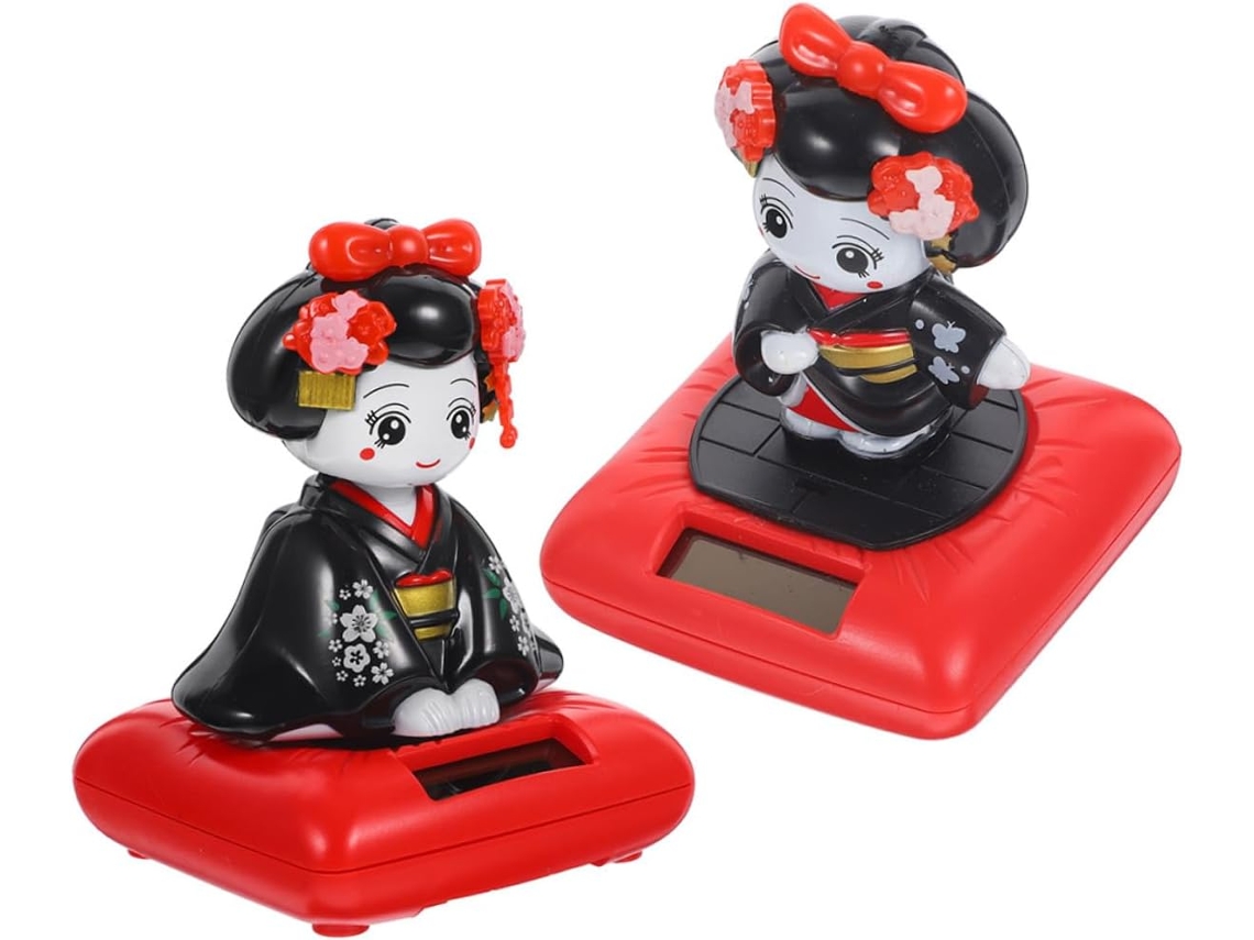 2 Adornos Solares Para Coche Con Forma De Bailarina De Kimono