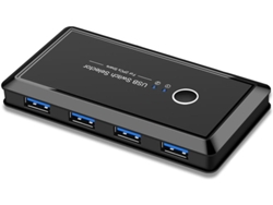 Conmutador Usb 3.0 Para Impresora Y Ordenador, Con 4 Salidas Compartidas Y Práctico Adaptador De 5,1 Cm.