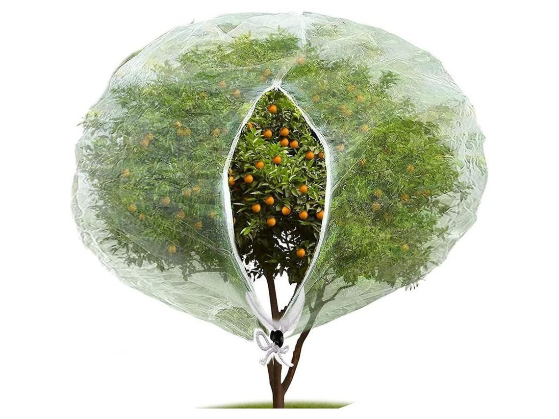 2026-red De Protección De Plantas Con Cremallera, Malla Anti-insectos Y Aves Para Jardín, 1.8x1.8m, Blanco