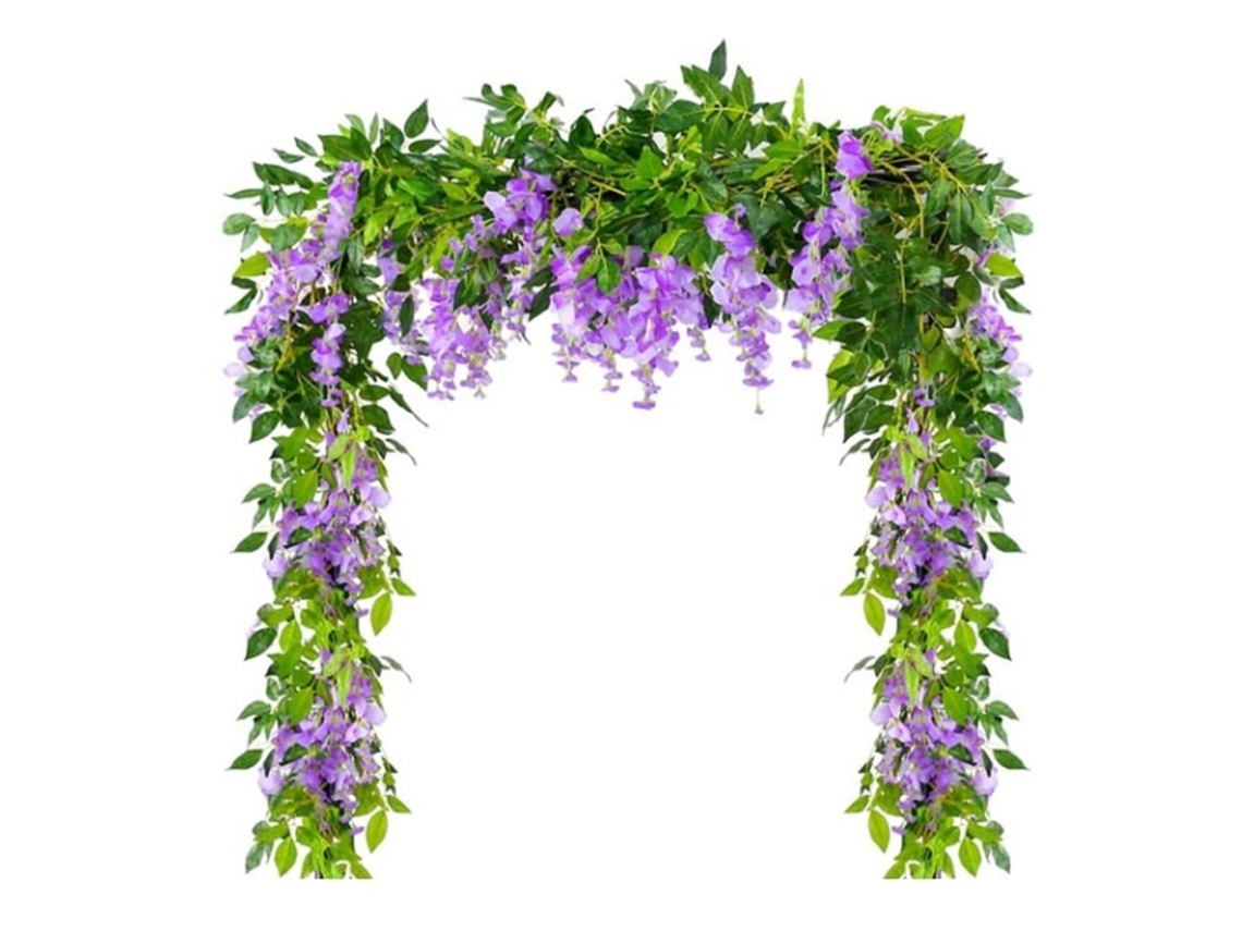 Guirnalda Artificial De Glicina De 2 M, Flores De Seda, Ratán, Decorativa Para Jardín, Hogar Y Bodas.