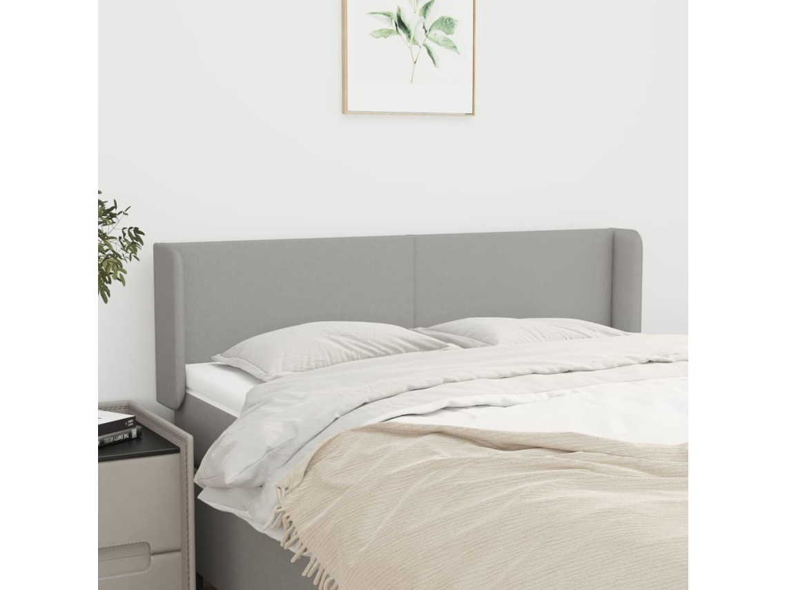 Cabecero De Tela Gris Claro 147x16x78/88 Cm