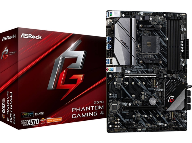 Placa Base ASROCK X570 Phantom Gaming 4 (Socket Zócalo AM4 - AMD X570 - ATX)
