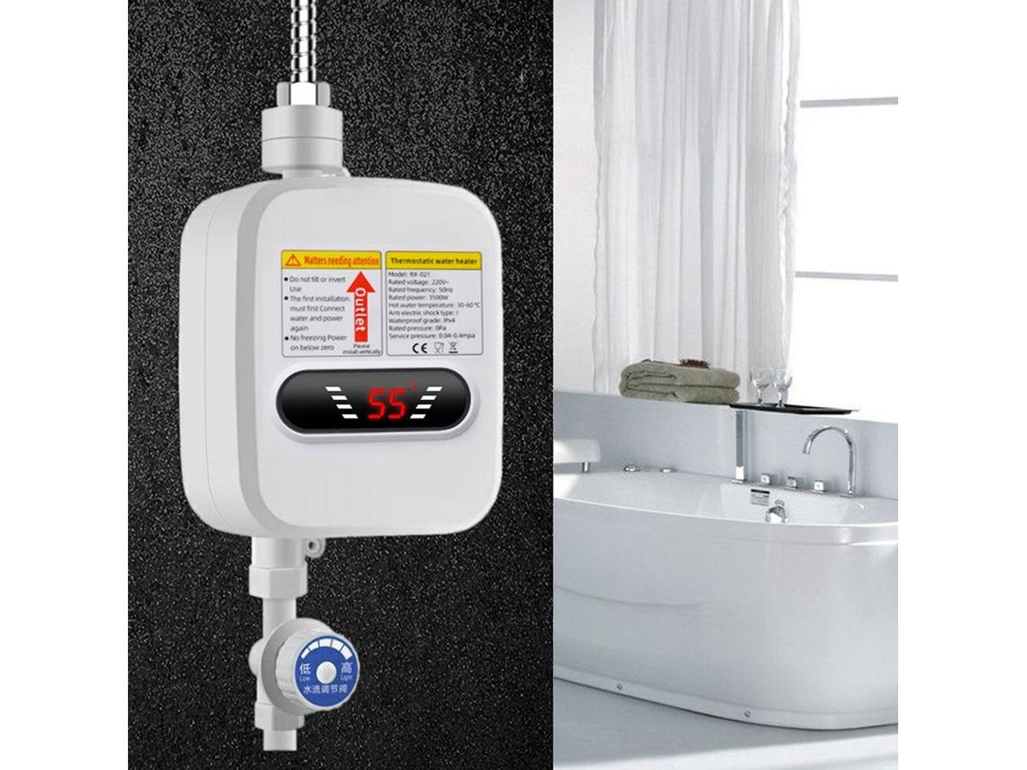 Mini calentador de agua sin tanque de acero inoxidable 304, calentamiento instantáneo, ahorro de energía para ducha, baño y cocina.