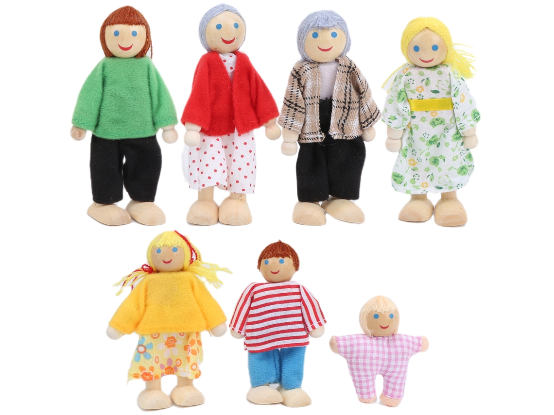 Ats-figuras De Muñecos Familiares Set De Juguetes Miniatura Personas Accesorio Para Casa De Muñecas Educativo