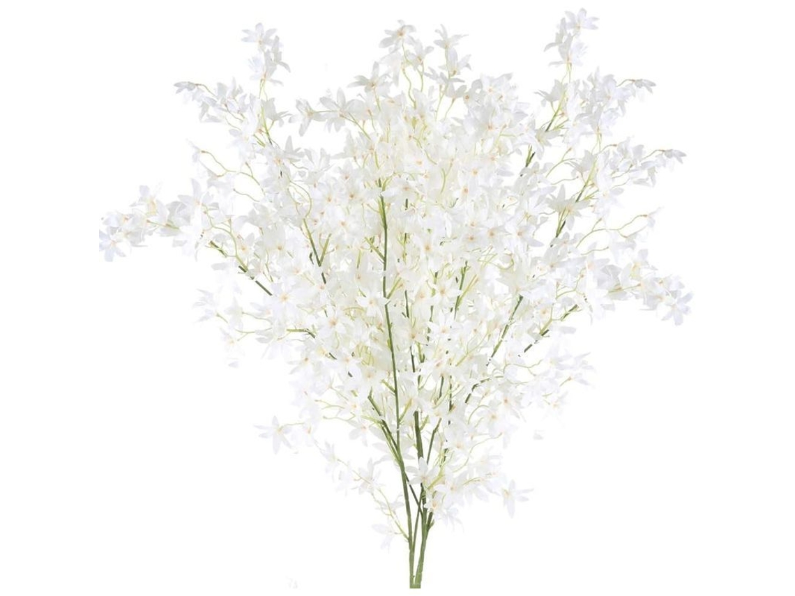 2026 3 piezas de flores de cerezo artificiales blancas de 115 cm, ramo de seda Sakura decorativo para jarrón, jardín, mesa y hogar
