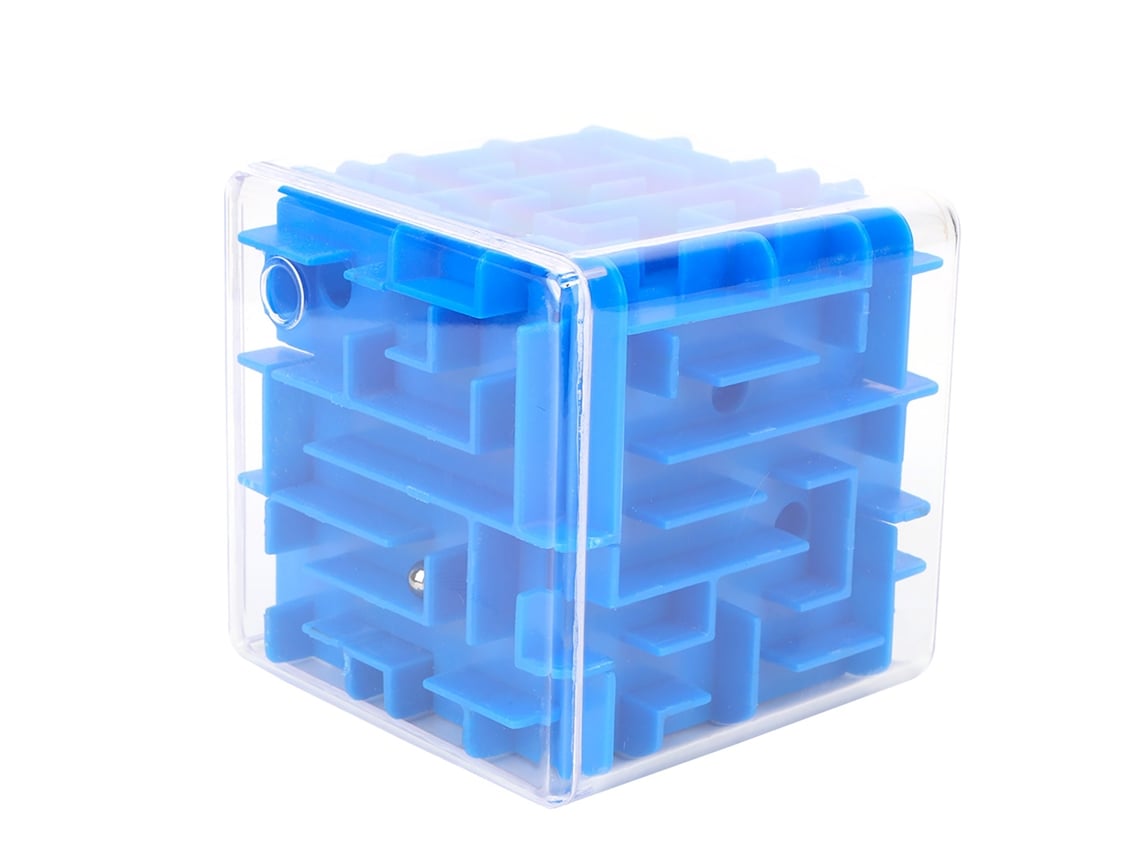 Ats-juguete De Laberinto Cúbico Para Niños Puzzle De Plástico Juego Educativo Regalo Maravilloso Niños (azul)