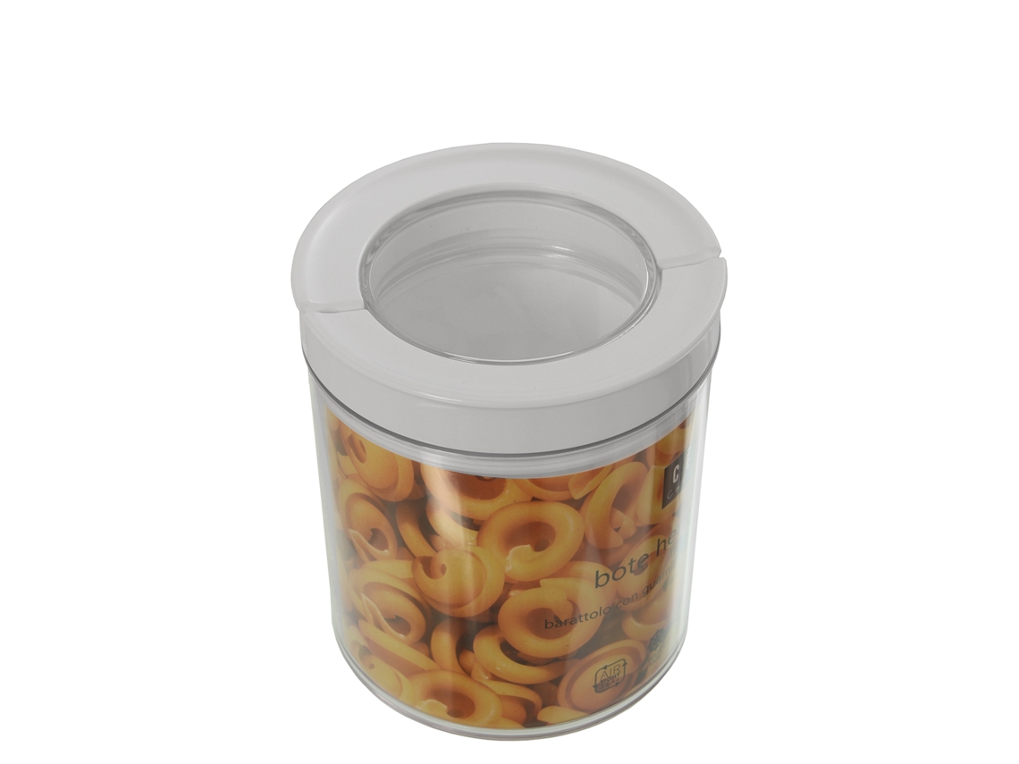 Bote Cocina Transparente Y Blanco DRW (10,5x11,5cm)