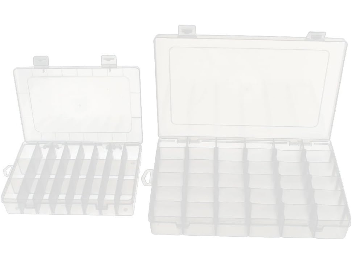 Caja Organizadora De Almacenamiento De Piezas Electrónicas Extraíble De Plástico Blanco Transparente