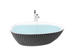 Bañera exenta Beliani Tefe en acrílico negro 78x170x58