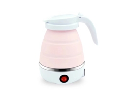 Hervidor eléctrico plegable portátil de 600 ml, ideal para viajes al aire libre, color rosa Siurn