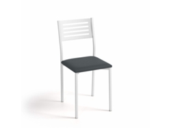 Cadeira de Cozinha Kati Branca 38x86x47cm Grafite Prateado FANMUEBLES