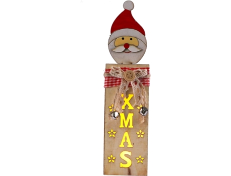 Adorno de Navidad ZMDECQNA Adornos Luz Papá Muñeco Nieve Reno Centros Nocturna Adorno Madera Marrón