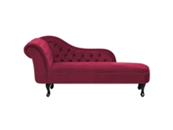 Chaise longue izquierdo BELIANI Nimes de Terciopelo Rojo 169x65x79