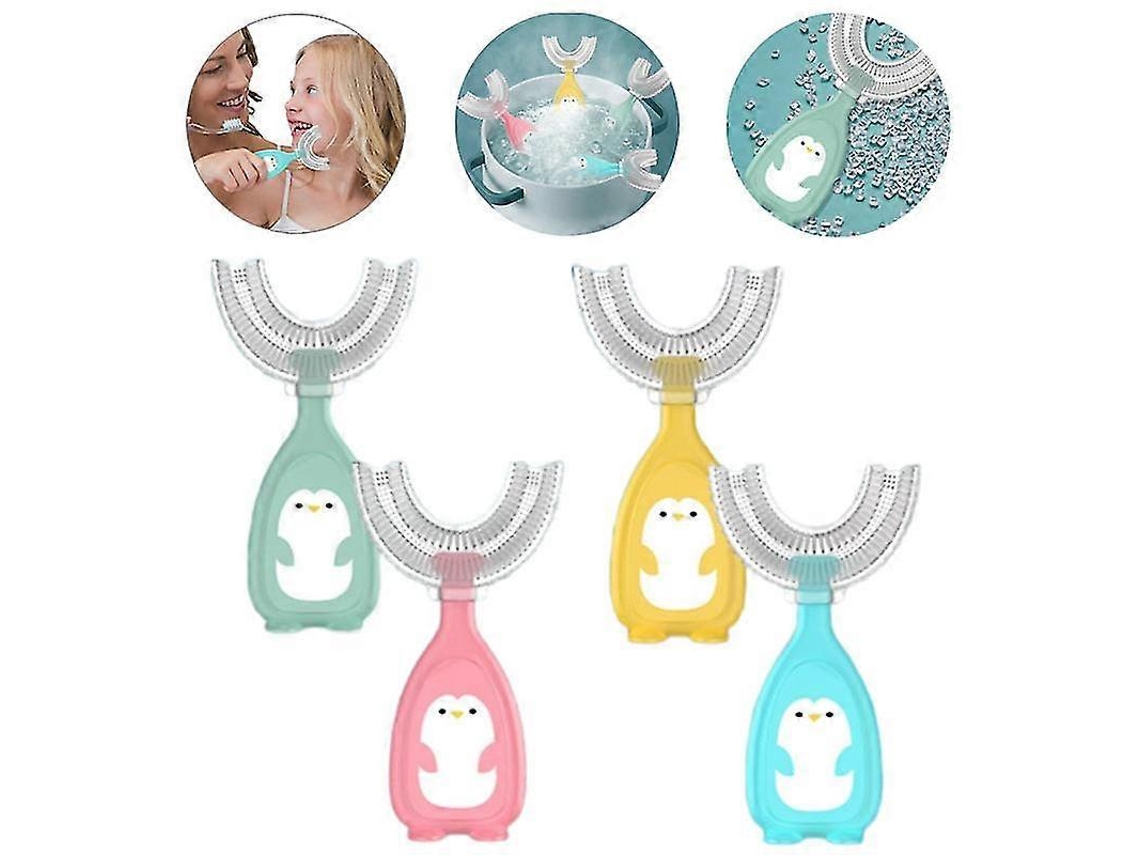 Cepillo De Dientes En Forma De U Suave Para Niños De 2-12 Años Con Limpieza 360°