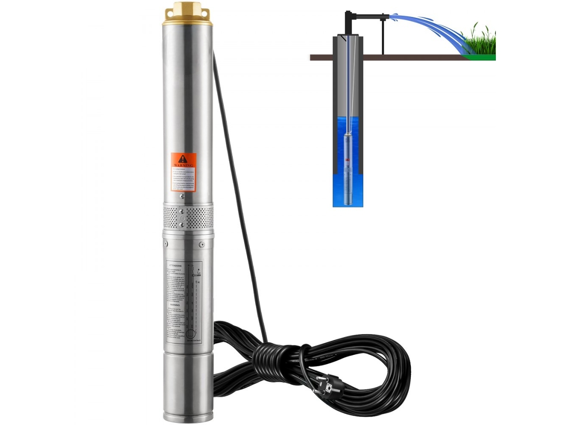 Bomba sumergible para pozo profundo Tekmaquinas de acero inoxidable de 370 W y 50 m