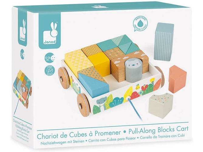 Juguete De Empujar JANOD Coche con Cubos (Edad Mínima: 18 Meses)