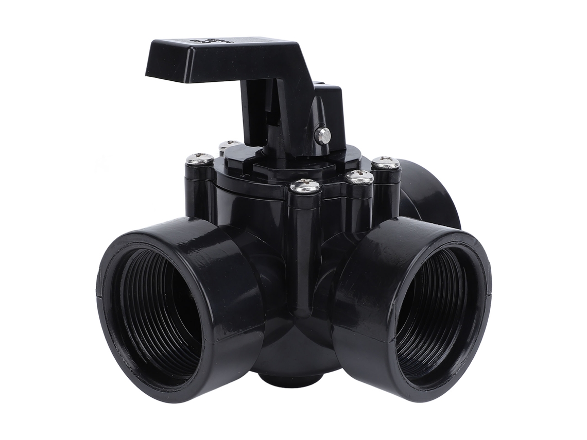 Válvula desviadora de piscina de tres vías con sello positivo, G1-1/2", ABS, para spas 4517