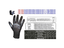 Guante sifer nitrilo negro nylon t   8 si680 siniblack (caja 12 unidades)