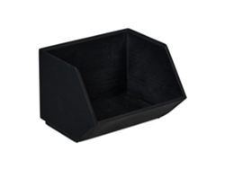 Relaxdays Organizador Escritorio, 1 Compartimento, Cajonera Bambú Apilable, Multifuncional, 12,5x17,5x15,5 Cm, Antracita