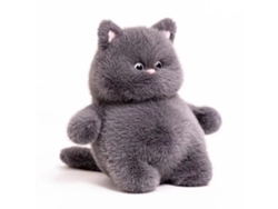 Peluche de gato gris de 40 cm, muñeco de tela creativo para regalar