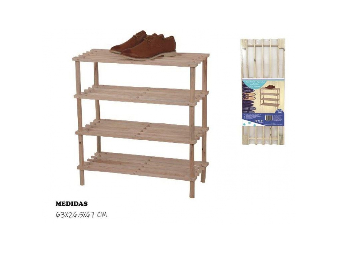 Zapatero de madera de 4 niveles para la entrada de casa, ahorra espacio, organizador de zapatos y decoración del hogar.