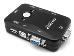 Conmutador KVM para PC con 2 puertos USB y VGA para ordenador, teclado y ratón, Plug and Play Yizhood (negro)