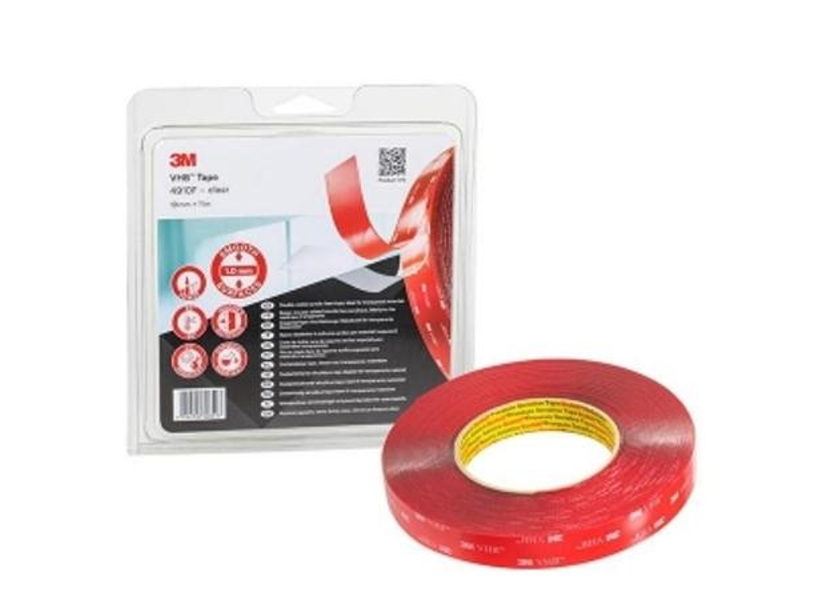 Cinta acrilica vhb 4910f 3m 19mmx11m tr. 1mm doble cara a/prestaciones transparente