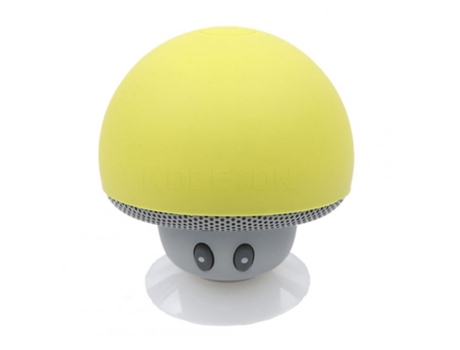 Altavoz Bluetooth mini inalámbrico compatible impermeable portátil forma de hongo recargable manos libres reproductor de música amarillo