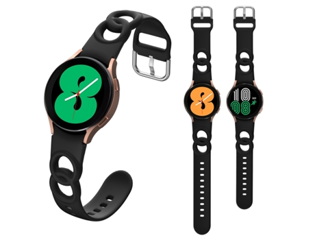 Correa de reloj inteligente para Samsung Galaxy Watch 5 de silicona hueca de doble bucle de 40 mm / 44 mm (negro)