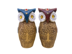 ORIGEN Home Decor Buho 2U Buhos Figura de Búho Marrón 16x9x8cm BY SIGRIS