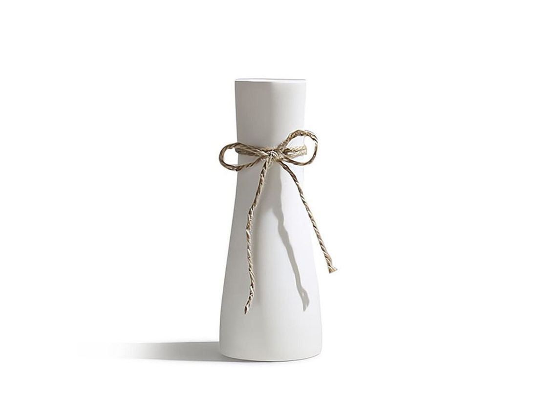 Vaso De Cerámica Moderno Decorativo Blanco Geométrico Para Hogar Y Regalo