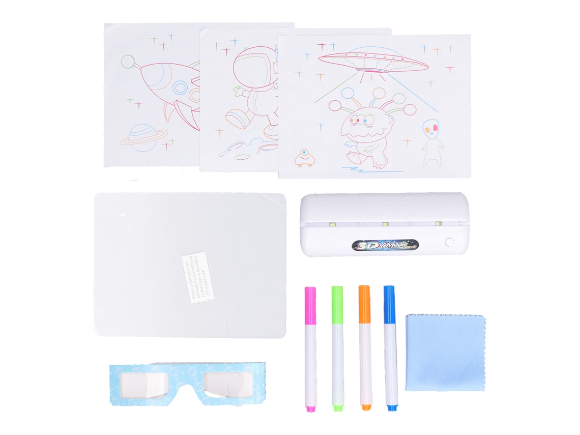 Ats-tableta Mágica 3d Para Dibujo Con Luz Fluorescente Reutilizable Educativa Y Práctica Para Niños Estilo 3