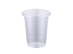Vaso de plástico de 360 ml con tapa de succión (100 unidades) para bebidas frías