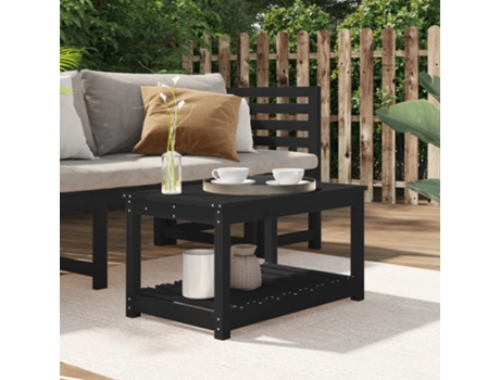 MAISON EXCLUSIVE Mesa de jardín madera maciza pino negro 82,5x50,5x45 cm
