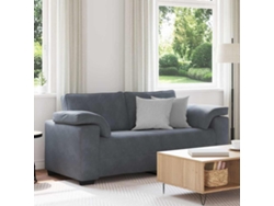 Sofá Loveseat Gris Oscuro 140 Cm Terciopelo