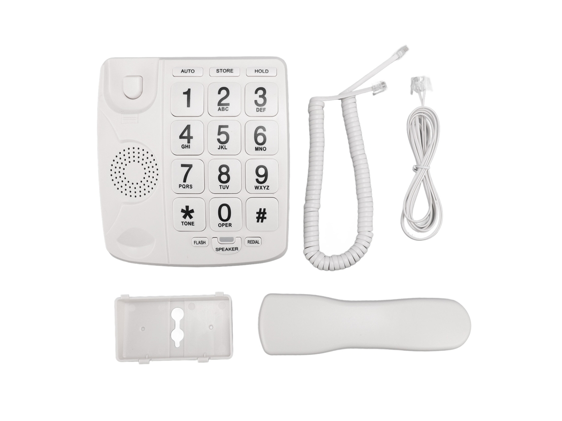 Teléfono Fijo Con Cable, Botones Grandes, Manos Libres, Marcación Rápida, Memoria De Números, Para Personas Mayores, Hogar.
