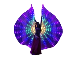 Ala Led Iluminada De 3 Metros Para Danza Del Vientre Para Adultos Con Varillas Telescópicas Rgb Carnival