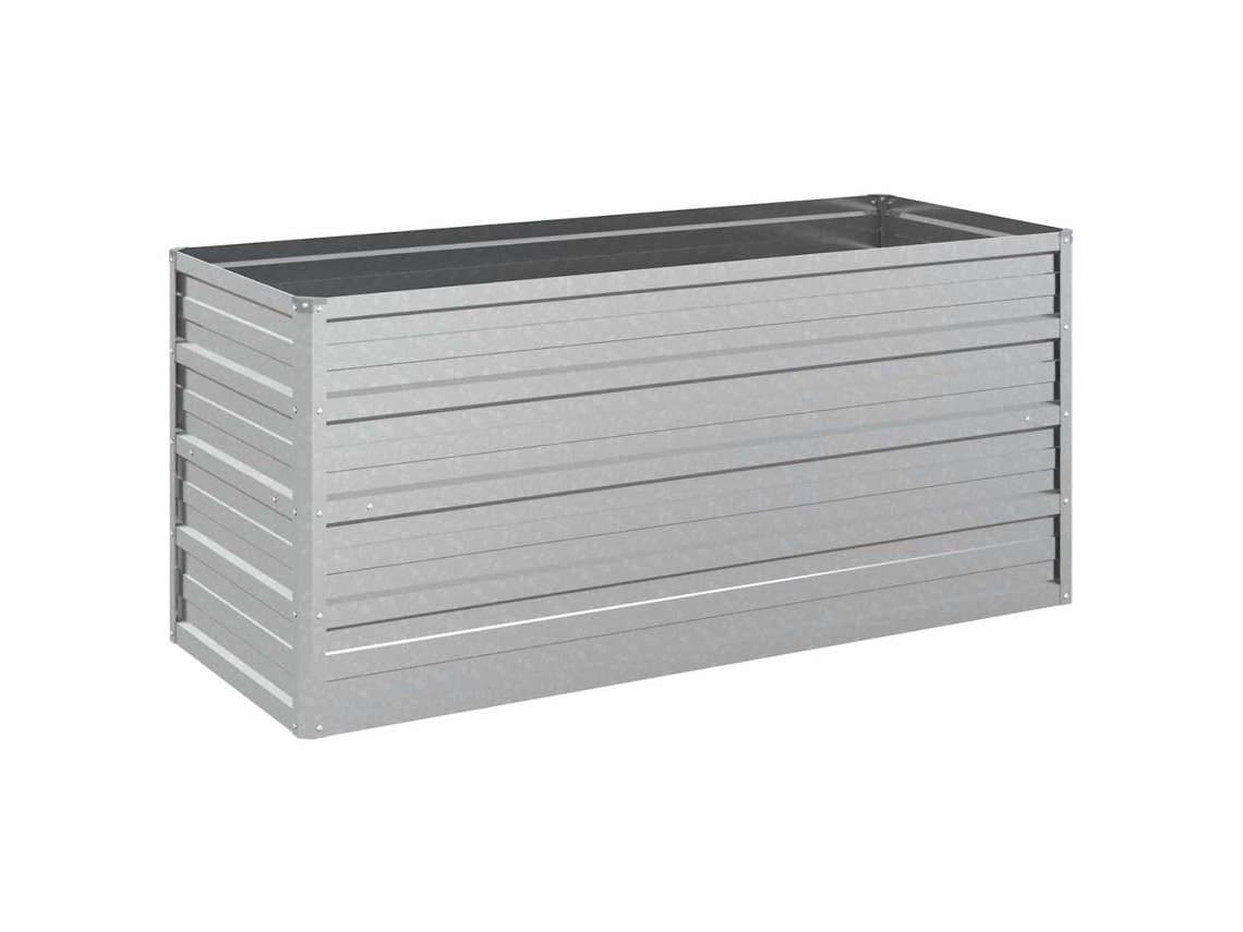 Arriate elevado de jardín VIDAXL Plateado Acero ( 100x40x45cm)