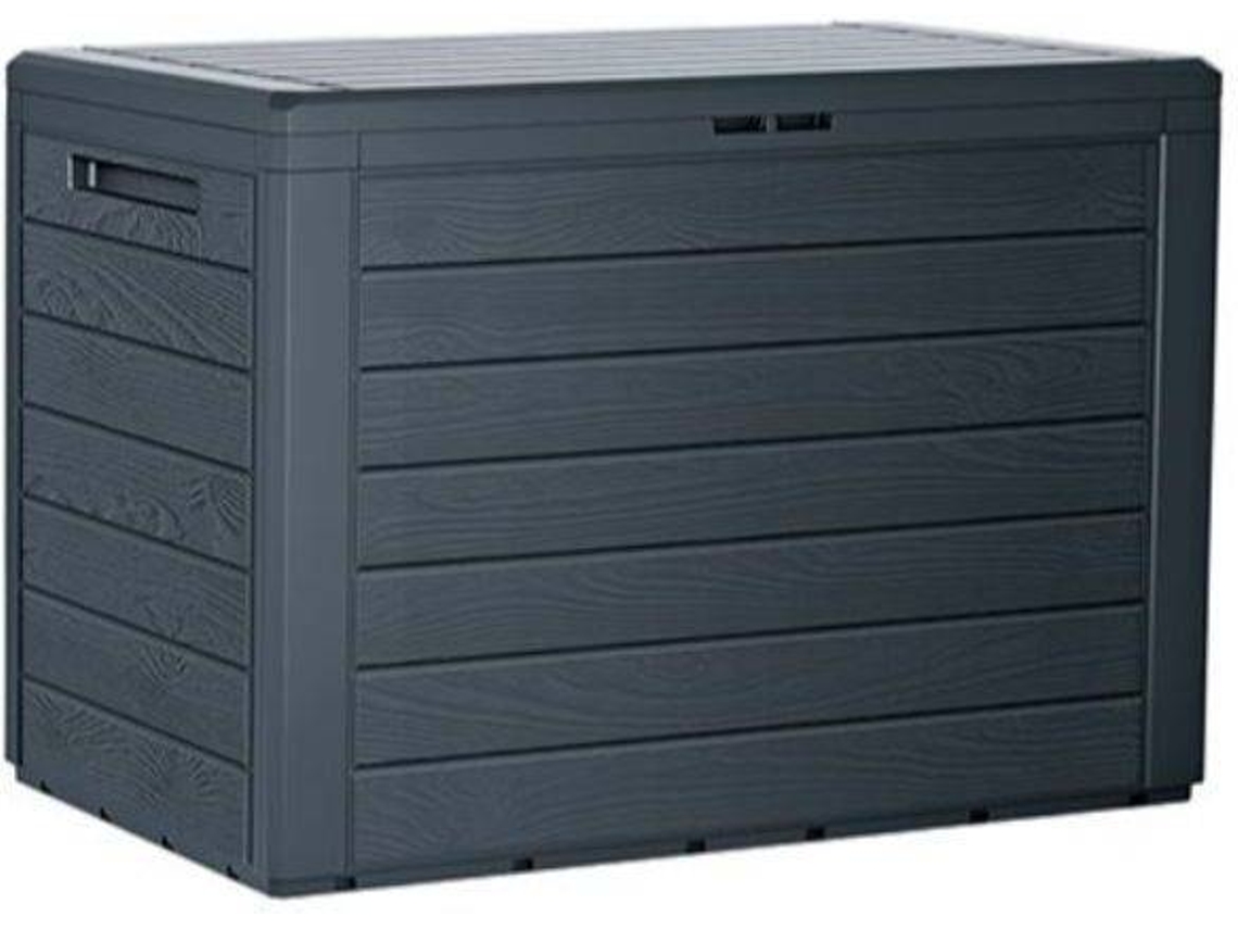 Baúl de Almacenamiento PROSPERPLAST Woodebox Antracita (78 x 43,8 x 55Cm)