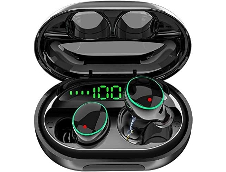 ELKUAIE Auriculares inalámbricos Bluetooth 5.0 con micrófono para iPhone Android Sport CVC8.0 Auriculares inalámbricos