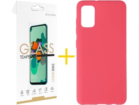Kit Funda + Protector de Pantalla Samsung Galaxy A51 5G SKYHE Liso (Rosa)