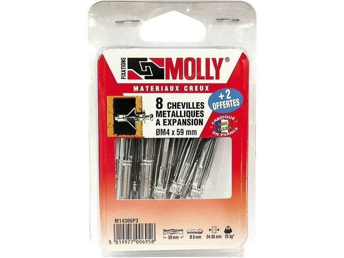Paquete De 10 Clavos 6x34 Mm Tornillos Molly