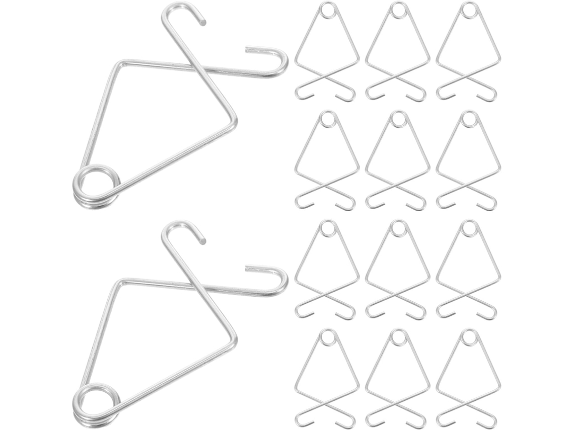 Juego 50 Ganchos Metálicos Resistentes Techos Suspendidos Clips Multifuncionales Colgar Placas Techo Soportes
